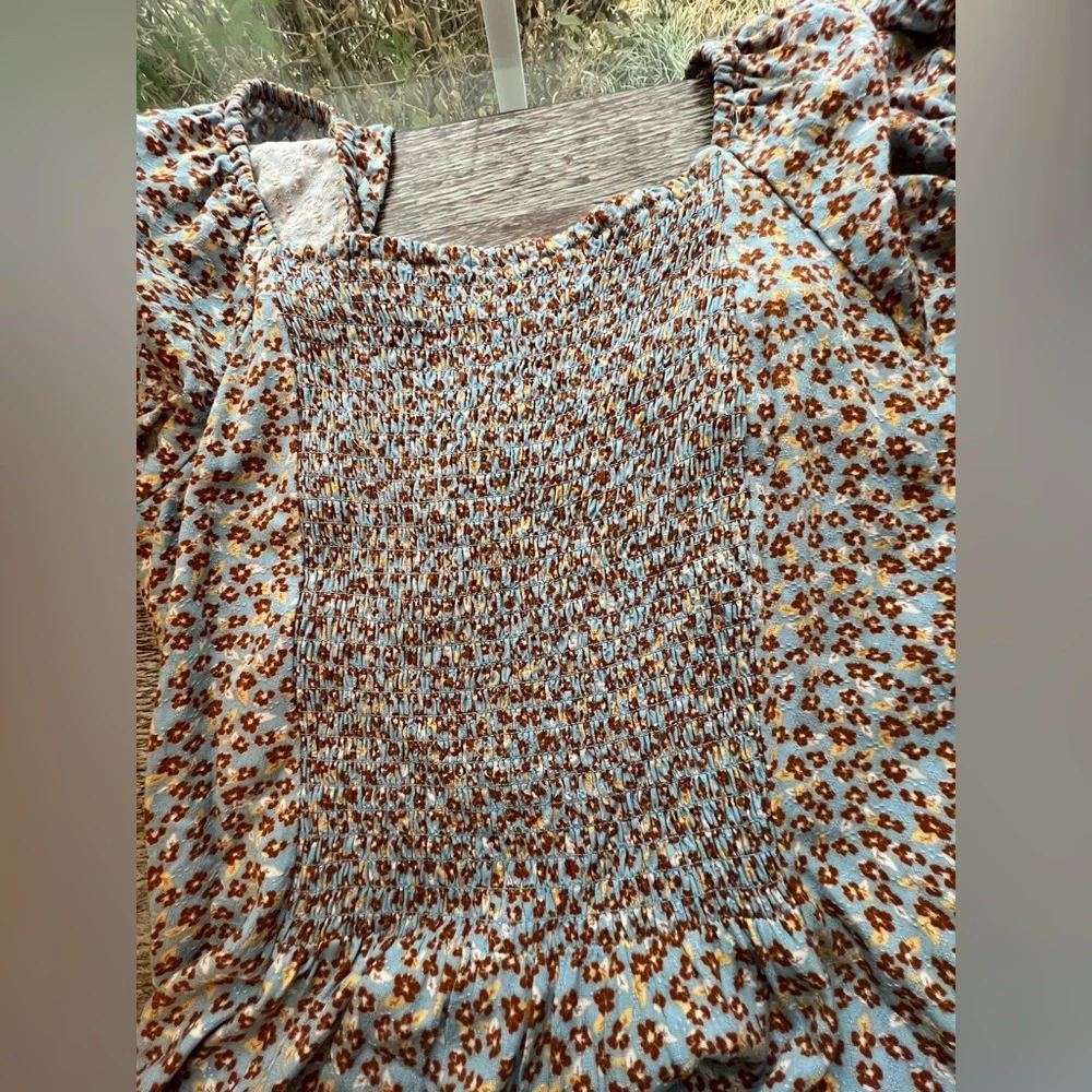 Idyllwind Beth Ditsy Print Puff Sleeve Midi Dress Size S Western Cowgirl Floral - Picture 9 of 11